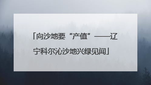 向沙地要“产值”——辽宁科尔沁沙地兴绿见闻
